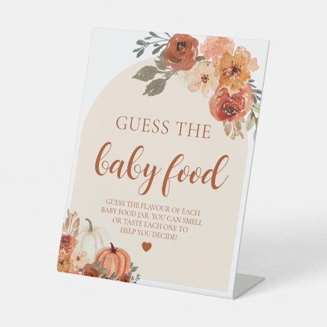 Fall Pumpkin Ratet das Baby Food Baby Shooting Gam Sockelschild (Vorderseite)