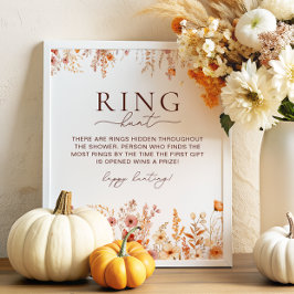 Fall Pumpkin Ring Hunt Brautparty Game Poster
