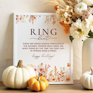 Fall Pumpkin Ring Hunt Brautparty Game Poster
