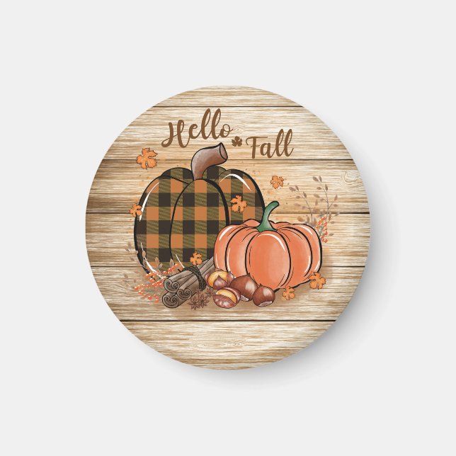 Fall Pumpkin Round Magnet (Vorne)