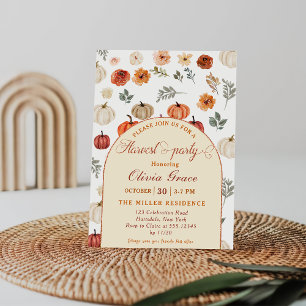 Fall Pumpkin Rustic Harvest Party Einladung