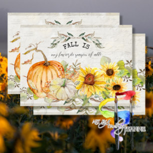 Fall Pumpkin Sonnenblume Lieblings-Jahreszeit Entt Seidenpapier