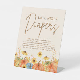 Fall Pumpkin Spate Night Diapers Baby Duschgame Sockelschild