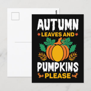 Fall Pumpkin T - Shirt, Herbst Herbst Shirt, 2025 Postkarte
