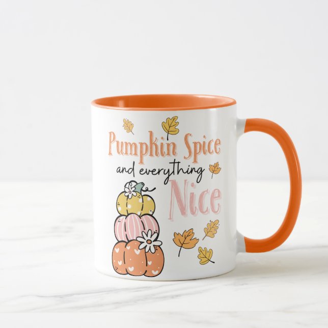 Fall/Pumpkin Thema Latte Tasse (Rechts)