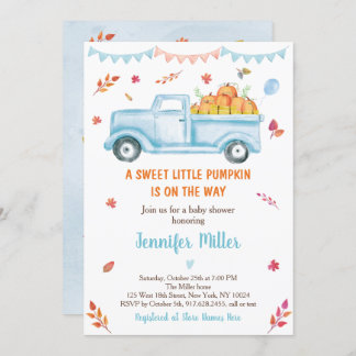 Fall Pumpkin Truck Baby Dusche Einladung