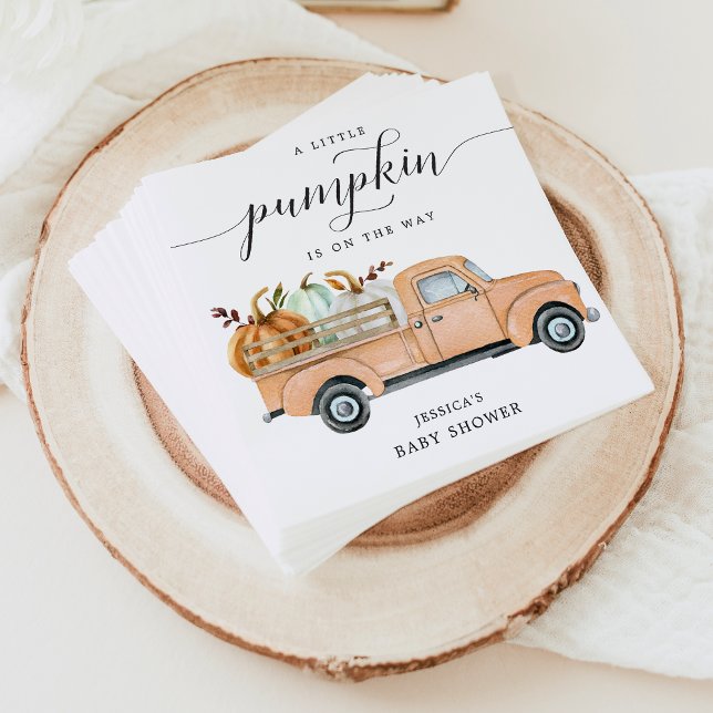 Fall Pumpkin Truck Baby Dusche Napkin Cocktail Serviette (Von Creator hochgeladen)