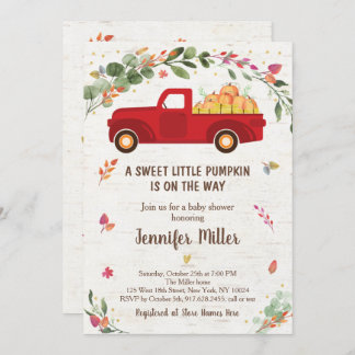 Fall Pumpkin Truck Kinderdusche Einladung