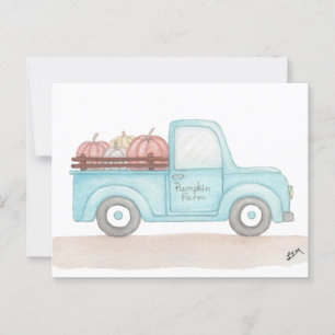 Fall Pumpkin Truck Postkarte