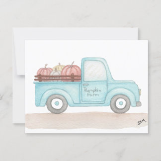 Fall Pumpkin Truck Postkarte