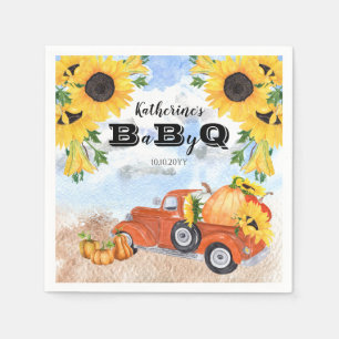 Fall Pumpkin Truck Sonnenblumen Baby GRILLEN Dus Serviette
