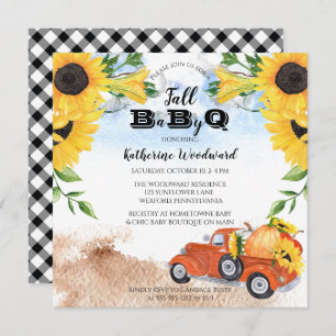 Fall Pumpkin Truck Sonnenblumen Kinderdusche in Einladung