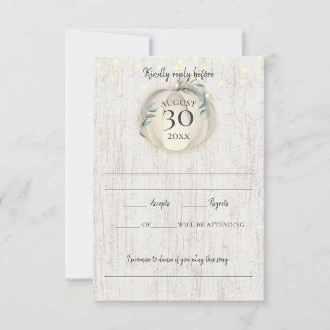 Fall Pumpkin und Greenerity Response RSVP Karte (Vorderseite)