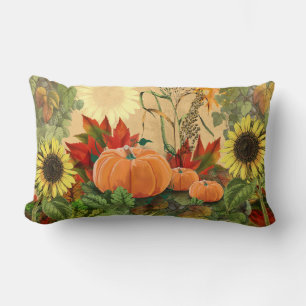 Fall Pumpkin und Sonnenblumen Lendenkissen