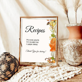 Fall Pumpkin Verlasse Ihr Rezept-Brautparty Poster