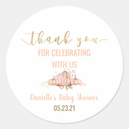 Fall Pumpkin Vielen Dank Baby Dusche Gefallen Stic Runder Aufkleber