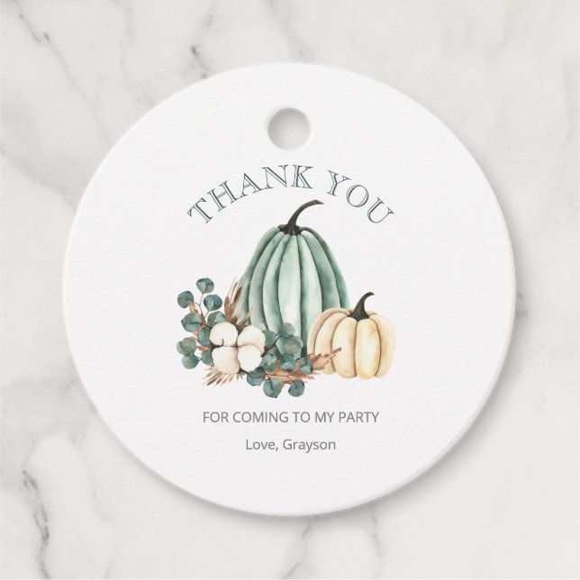 Fall Pumpkin Vielen Dank Geschenkanhänger (Vorderseite)