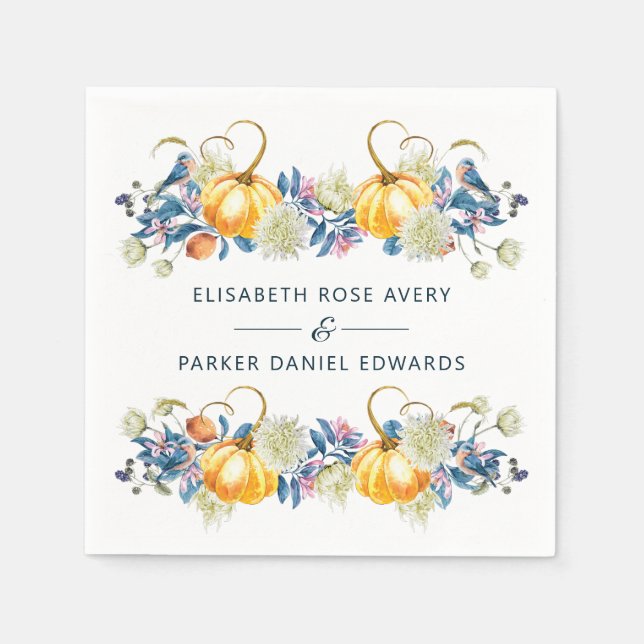 Fall Pumpkin Wedding Custom Serviette (Vorderseite)