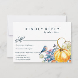 Fall Pumpkin Wedding RSVP Card mit Wahlmöglichkeit Karte