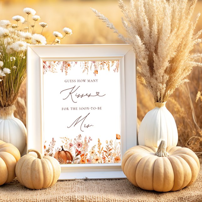 Fall Pumpkin Wie viele Kisses Brautparty Game Poster (Von Creator hochgeladen)