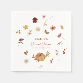 Fall Pumpkin Wildflower Bridal Shower Serviette