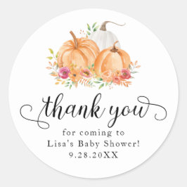 Fall Pumpkins Baby Dusche Danke Stickers