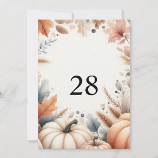 Fall Pumpkins Blätter Aquarellkalligrafie Einladung