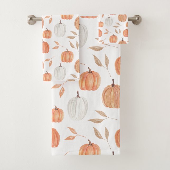 Fall Pumpkins & Blätter Badhandtuch Set (Insitu)