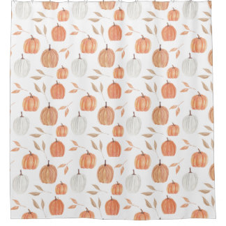 Fall Pumpkins & Blätter Duschvorhang
