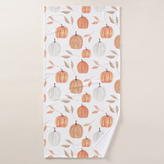 Fall Pumpkins & Blätter Handtuch Badehandtuch (Badehandtuch)