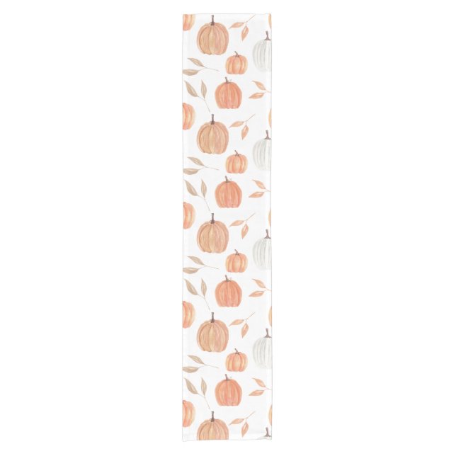 Fall Pumpkins & Blätter Kurzer Tischläufer (Vorderseite)