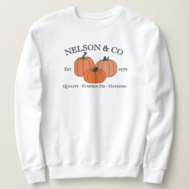 Fall Pumpkins Family or Company Custom Name Year Sweatshirt (Design vorne)
