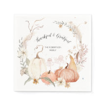 Fall Pumpkins Floral Wasserfarbe Dankbar Dankbar