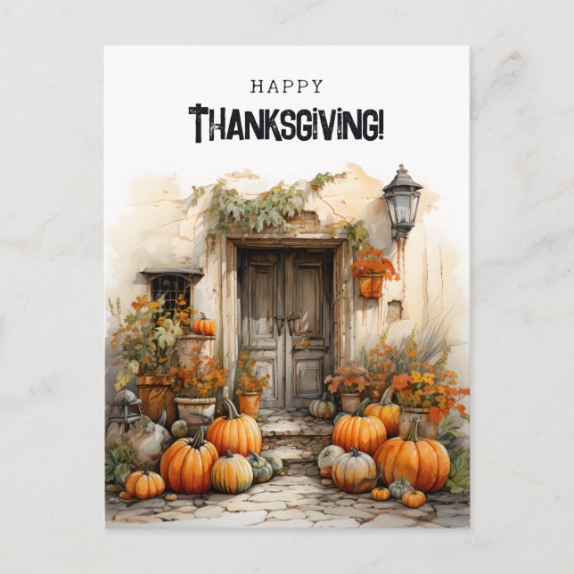 Fall Pumpkins Happy Thanksgiving Postkarte (Vorderseite)
