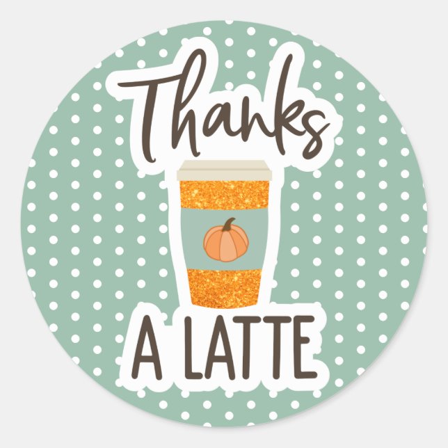 Fall Pumpkins Latte Danke Stickers (Vorderseite)