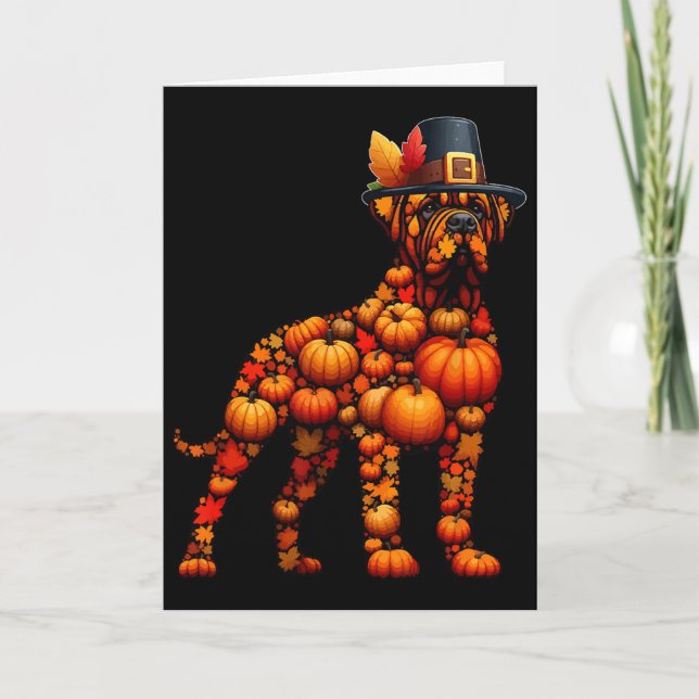 Fall Pumpkins Mops Form Cane Corso Niedlich Form a Karte (Vorderseite)
