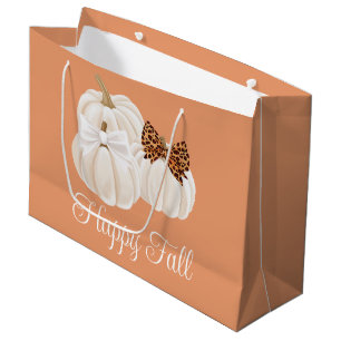 Fall Pumpkins Niedlich Happy Fall Leopard Druck Große Geschenktüte