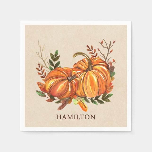 Fall Pumpkins Serviette (Vorderseite)