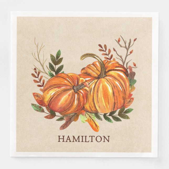 Fall Pumpkins Serviette (Vorderseite)