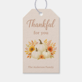 Fall Pumpkins & Sonnenblumen | Eleganter Erntedank Geschenkanhänger