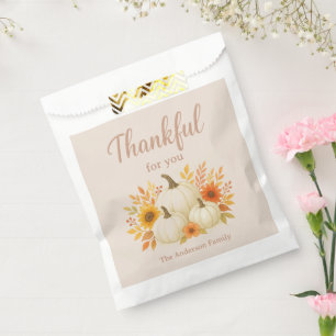 Fall Pumpkins & Sonnenblumen Eleganter Erntedank Geschenktütchen