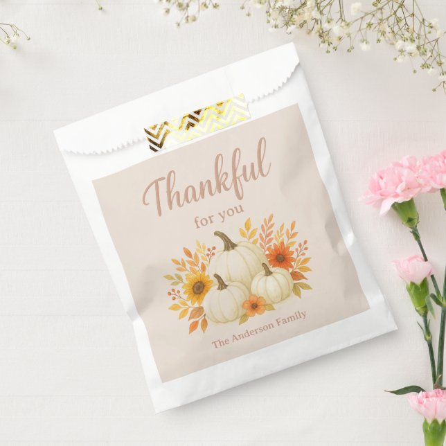 Fall Pumpkins & Sonnenblumen | Eleganter Erntedank Geschenktütchen (Versiegelt)