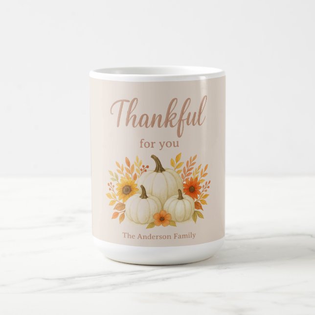 Fall Pumpkins & Sonnenblumen | Eleganter Erntedank Kaffeetasse (Mittel)