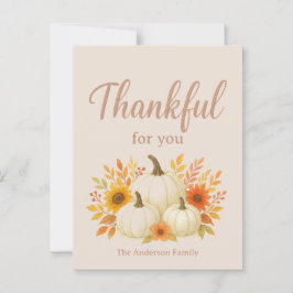 Fall Pumpkins & Sonnenblumen | Eleganter Erntedank Postkarte