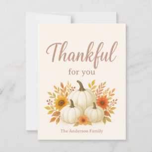 Fall Pumpkins & Sonnenblumen Eleganter Erntedank Postkarte