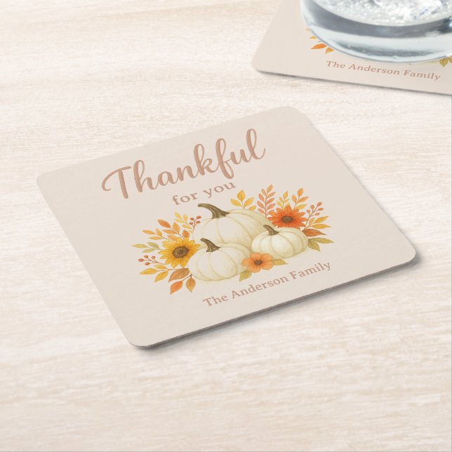 Fall Pumpkins & Sonnenblumen | Eleganter Erntedank Rechteckiger Pappuntersetzer (angewinkelt)