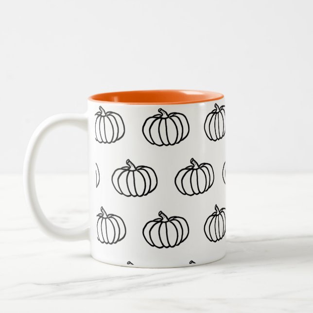 Fall Pumpkins-Tasse Zweifarbige Tasse (Links)