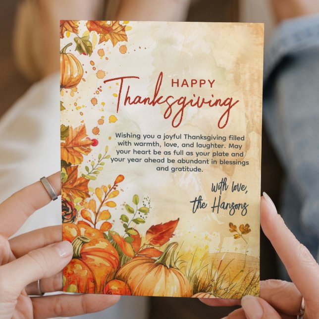 Fall Pumpkins und Blätter Erntedank Feiertagskarte (Von Creator hochgeladen)