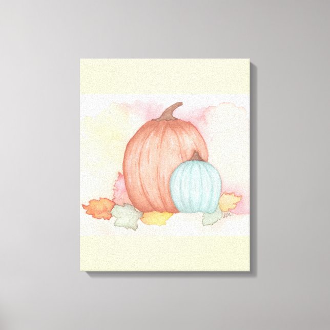 Fall Pumpkins und Blätter Leinwanddruck (Vorderseite)