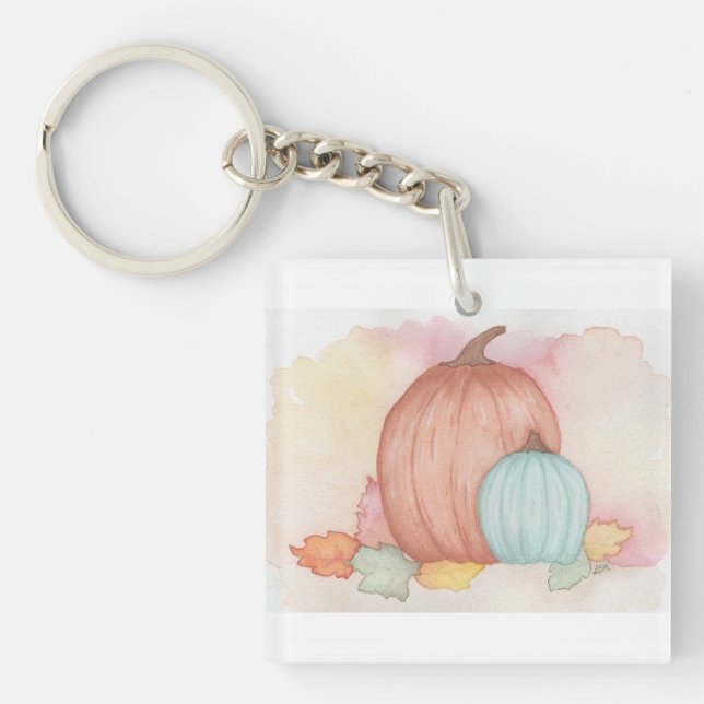 Fall Pumpkins und Blätter Schlüsselanhänger (Vorderseite)